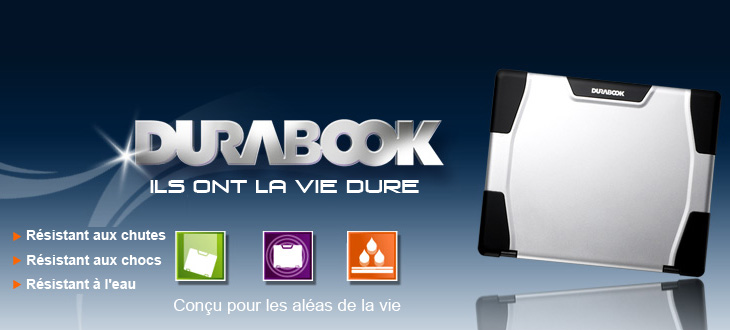 Durabook - Ordinateurs portables durcis renforc&eacute;s r&eacute;sistants &agrave; l'eau, aux chutes et aux chocs