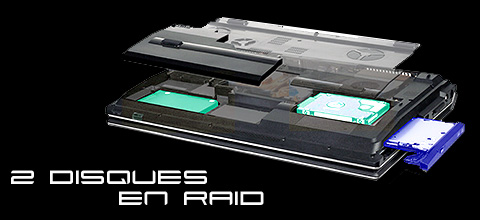 Keynux YMAX I7 - Barebone Clevo W870CU - W871CU avec deux disques durs internes en RAID 0 ou RAID 1